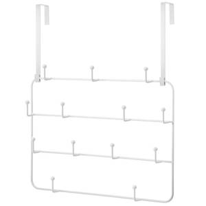 lot 4278 image: Over The Door Hooks Hanger Rack Multi Use Metal Over The Door Hook Stainless Steel Rustproof Hanger for Coats Hats Robes Clothes Towels(White,1 Set)