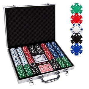 lot 4281 image: Comie Poker Chips,500PCS Poker Chip Set with Aluminum Travel Case,11.5 Gram Poker Set for Texas Holdem Blackjack Gambling