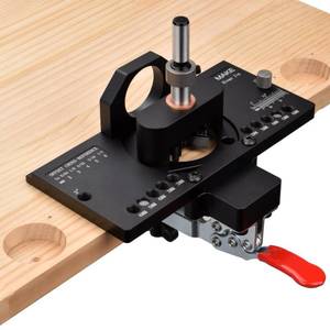 lot 4301 image: GOINGMAKE Metal Concealed Hinge Jig with Quick Clamp and Dust Vacuum Adapter Concealed Door Hinge Jig 35mm Cabinet Hinge Jig Hinge Hole Drilling Jig for Woodworking Door Cabinet Hinges Mounting Tool