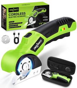 lot 4303 image: Cardboard Cutter - Rechargeable Cordless Electric Scissors, 4V Duty Electric Box Cutter for Cardboard, Safety Lock & LED Light, Powerful Cutting for Carton Carpet Plastic Fabric Leather