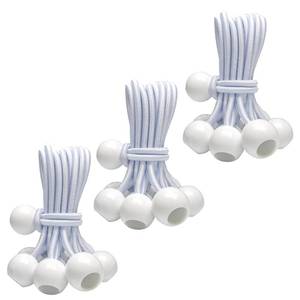 lot 4306 image: 30-Piece YELIER Ball Bungee Cords (White, 6), UV Resistant, Antioxidant, Secure Tie Down