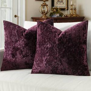lot 4308 image: MIULEE Velvet Throw Pillow Covers Set of 2, Soft Neutral Decorative Pillow Cases with Luxurious Textured Vintage Cushion Covers for Home Decor Couch Sofa Bed,Purple 18x18 inch