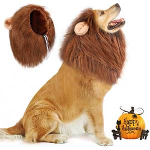 lot 4323 image: Vivifying Lion Mane for Dog, Adjustable Halloween Lion Costume Wig with Ears for Medium and Large Dogs, Realistic & Funny Accessory Perfect for Parties and Photoshoots (Large, Brown&Black)