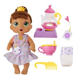 lot 4335 image: Baby Alive Bubbly Tea Party Sophia Sparkle Doll with Teapot Accessories, Brown Hair, 11 Inches, Toys for 3 Year Old Girls and Boys & Up