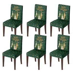 lot 4341 image: Horaldaily 6PCS Christmas Dining Green Chair Covers, Christmas Pine Tree Stars Stretch Removable Washable Slipcover Chair Protector for Dining Room Home Decor