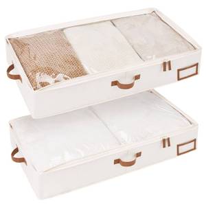 lot 4364 image: StorageWorks Large Under Bed Storage Containers with Handles and Label Holder, 2 Pack Ultra-thick Fabric Underbed Bins, Closet Organizer for Clothes, Blankets, Sweater