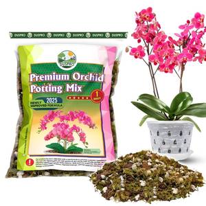 lot 4379 image: Upgraded DUSPRO Orchid Potting Mix for Repotting with Forest Moss, Pine Bark, Perlite & Pumice, Orchid Bark Potting Mix, Orchid Repotting Soil, Drainage Indoor Potting, Orchid Pot Not Included,1 QRT