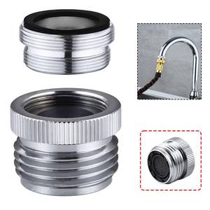 lot 4382 image: SNUTUYA Faucet Adapter with Aerator, Sink Faucet to Garden Hose Adapter, Faucet Adapter to Garden Hose for Kitchen and Bathroom, hose attachment to sink 34 GHT Thread Chrome.