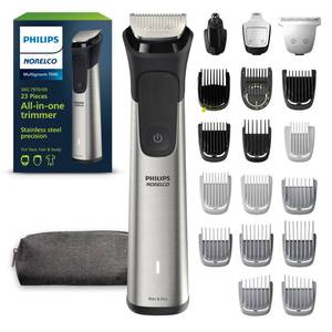 lot 4391 image: Norelco Philips All-in-One 7000 Series 23-Piece Trimmer - Electric Shaver and Clipper for Face, Beard, Head & Body, Self-Sharpening Titanium Blades, 26 Length Settings (0.5-16 mm), MG797049