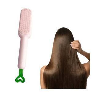 lot 4394 image: ccolorful rrope Self-Cleaning Hairbrush - Anti-Static Massage Comb with Retractable Bristles - Ergonomic Handle Hair Comb -Upgraded soft comb teeth are suitable for all types of hair and wigs
