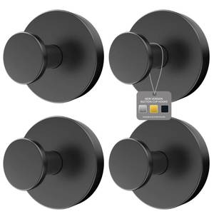 lot 4403 image: Ninth Five Shower Suction Cup Hooks, Heavy Duty Bathroom Wall Hooks for Towels, Robes, Loofahs, Removable Metal Hook for Tile Glass Mirror, No Drill(4 Pack, Black)