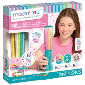 lot 4405 image: Make It Real Swift Clicks - Heishi Bracelet Maker - 2047pc, DIY Jewelry Craft Kit, Design & Make 23 Bead Bracelets, Rotate-Click-Wear, Girls Kids 8