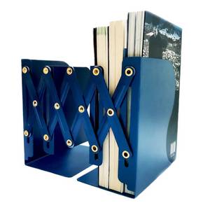 lot 4432 image: Metal Bookends for Heavy Books, Sturdy Book Stopper to Hold Books Heavy Duty, Adjustable Book Ends for Office & School (Blue)