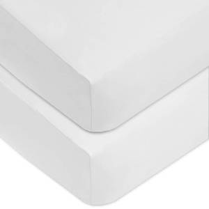 lot 4445 image: American Baby Company 2 Pack 100% Natural Cotton Fitted Mini Crib Sheets 38 x 24 - Soft & Breathable Small Nesting Portable Sheets, Fits Pack N Play Mattresses, Snow White, for Boys & Girls