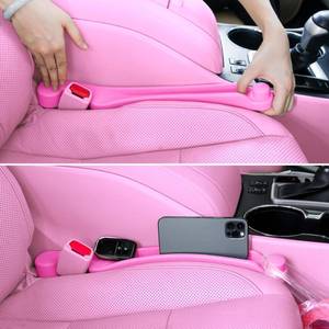 lot 4467 image: Givifive Car Seat Gap Filler Set of 2, 3IN1 Seat Side Gap Filler Plug with Storage Slot & Hook Function, Soft Foam Universal Fit Car SUV Truck Fill Gap Between Seats Console Organizer (Narrow Pink)