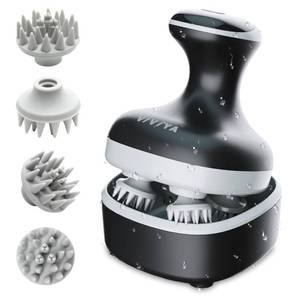 lot 4489 image: VIVIYA Electric Scalp Massager, Portable Rechargeable Head Massager with 8 Removable Massage Claws, Waterproof Handheld Hair Scalp Scratcher for Full-Body Massage and Stress Relax