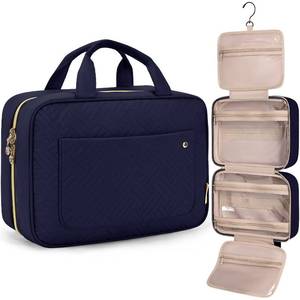 lot 4501 image: BAGSMART Toiletry Bag Travel Bag with Hanging Hook, Water-resistant Makeup Cosmetic Bag Travel Organizer for Accessories, Shampoo, Full Sized Container, Toiletries, Large-Blue