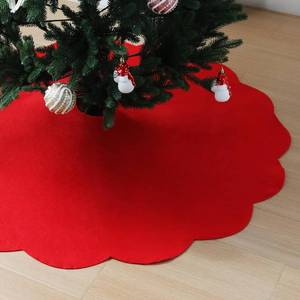 lot 4507 image: Slsxip Nonwoven Christmas Tree Skirt,24 inch Scalloped Edge for Xmas Tree and Seasonal Holiday Indoor Decoration(Red,24 inch)