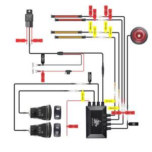 lot 4520 image: GEEGEETOP Universal ATV UTV SXS Sequential Turn Signal Light Kit,Street Legal Kit with Rocker Brake Tail Light Horn Kit with Relay Fuse Wire for ROV ATV Golf SXS Car Compatible with Polaris