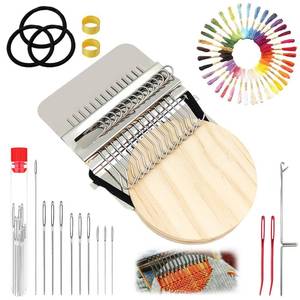 lot 4523 image: Dapeds Knit Patch Kit - Patch Maker Loom for Beginners - Mini Knits Patchs Mending Kits Looms for DIY Fabric Repair & Craft Projects with 10 Pcs Large Eye Needles 36 Colors Thread(14 Hooks)