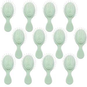 lot 4524 image: Mini Wet Hair Brush 12 Pieces, Hair Brush for Travel, Mini Brush for Most Hair Types, Travel Brushes for Hair, Bridesmaid Gifts, Green