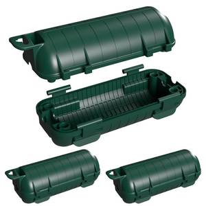 lot 4533 image: 2 Pack Extension Cord Cover Waterproof, Outdoor Cord Connection Protector for Outside with 4 Removable Latches, Electrical Box Plug Covers for Patio, Power Tools, Holiday Decoration Lights, Green