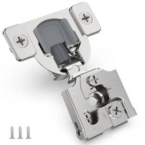 lot 4539 image: Chibery 2 Pack 34 Overlay 3D Soft Close Concealed Hinge for Face Frame Door, Self Closing Hinges, 105° Smooth Slow Close Quite, Hidden Stainless Steel Hinge for Kitchen Cabinet Door, Satin Nickel