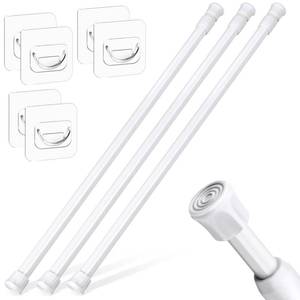lot 4543 image: vivinin 3 Pack Tension Rods 18-28 Inch with 6 Pack Pole Sockets, Tension Curtain Rod Adjustable No Drilling, Small Curtain Rod Adjustable, Curtain Tension Rod for Windows, Cupboard, and Wardrobe MISSING SOCKETS