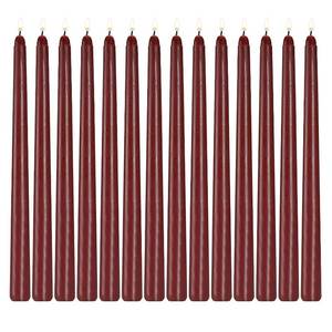 lot 4546 image: Howemon 14 Pack Dark Red Taper Candles 12 Inch Tall 34 Inch Thick Burn 10 Hours (Burgundy)