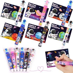 lot 4558 image: 24 Pack Valentines Day Gifts for Kids Classroom, Valentine Cards with Galaxy Space Theme 10-in-1 Multicolor Pens, Valentines Classroom Exchange Gifts, Valentines School Party Favors for Boys Girls