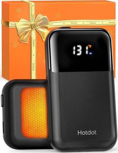 lot 4559 image: Hotdot Hand Warmers Rechargeable 2 Pack, 4 Heat Levels (104-131°F), Real-Time Temp &amp Battery Display, Electric Hand Warmers, Fast Heating, Fits in GlovesPocket, Gifts for Women &amp Men