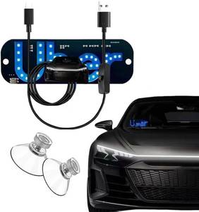 lot 4565 image: DLIOJHL USB LED Light Sign for Drivers, Windshield Taxi Light Sign with Display, Suitable for Sedans, SUVs, and Cars, Easy Suction Cup Installation, USB Type-A Switch Cable blue NO SUCTION CUPS