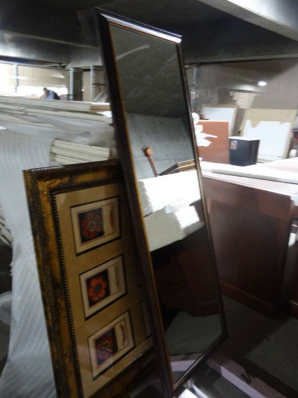 lot 6042 image: Mirror and Framed Picture