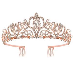 lot 5181 image: Didder Rose Gold Crystal Tiara Crown Headband Princess Elegant Crown with combs for Women Girls Bridal Wedding Prom Birthday Party
