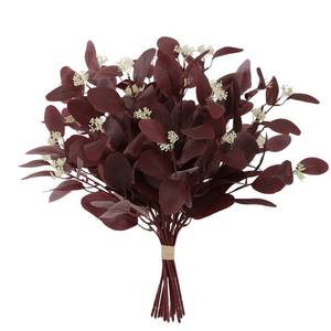 lot 5195 image: dallisten 20 Silk Artificial Eucalyptus Stems, 12Pcs Fake Eucalyptus Stem with Leaves Berries, Greenery Plants Floral Decorations for Wedding Party Flowers Arrangement Home Decor (Burgundy)
