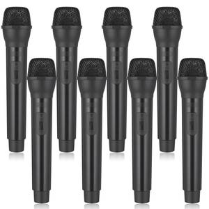 lot 5208 image: Exclaith 8 Pack Fake Microphone Prop Bulk Fun Stage Mics Toy Pretend Plastic Microphone Toy for Karaoke, Halloween, Stage Costume Favors, Birthday Party, Simulate Speech Practice