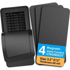 lot 5221 image: Magnetic Floor Vent Covers (4 Pack) for Complete Sealing of Residential Standard Floor Vent Covers 3.5 X 12 for Floor, Wall, or Ceiling Vents and Air Registers, for RV, Home HVAC and AC Vents