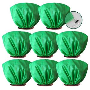 lot 5253 image: EYNDYN 8 Pcs Plant Covers Frost Protection 39.3 x 19.6 Winter Shrub Protection Bags Reusable Plants Jacket Wraps with Drawstring Frost Blanket for Winter Outdoor Garden Rose Flower Bush Plants