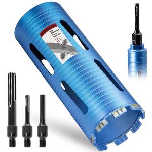 lot 5260 image: DaduoRi 3-34 Core Drill Bit with 3 Adapters Included SDS Plus, SDS Max and 12 Hex Abor, 58-11 Thread, 9.5 Drilling Depth Core Bits for Concrete Brick Block, Mortar, Masonry(96mm)