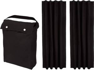 lot 5274 image: Amazon Basics Portable Energy Saving Noise Reducing Blackout Curtain Shade with Suction Cups, Fits Windows, 50W x 78L, Black, 2-Pack