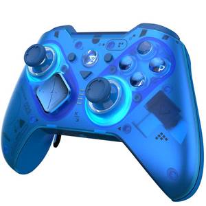 lot 5294 image: ZD O Excellence Wireless PC Controller Modular Design, Hall Effect Joysticks, Remappable Buttons, RGB &amp Audio Jack for SwitchSwitch2, PC, Android, iOS &amp Steam (Clear Blue)