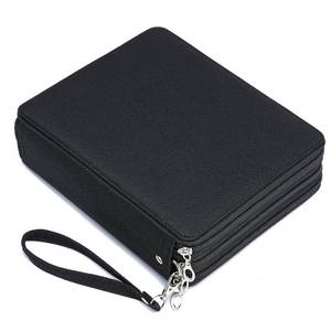 lot 5303 image: YOUNGCOL Colored Pencil Case - 120 Slots Pencil Holder with Handle Strap Large Capacity Pencil Organizer,Black