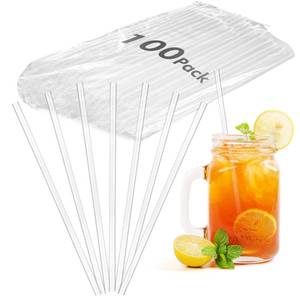 lot 5310 image: Minimal Store 100 PCS Clear Plastic Disposable Drinking Straws 7.75 x 0.24, Unwrapped Straws Plastic for Party, Home, Travel BPA-Free, Value Pack, Made in USA