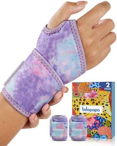 lot 5312 image: Lalapapa 2 Pack Wrist Brace for Women, Adjustable Fits Both Right & Left Hands for Night Support Tendonitis Carpal Tunnel Arthritis Lifting Arthritis Tennis Sprained Typing Sports, Tie-Dye Print