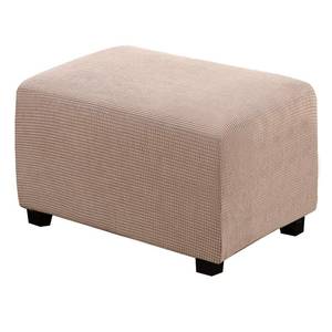 lot 5319 image: H.VERSAILTEX Ottoman Cover Slipcover Rectangle Fit Length 29-34 Footrest Sofa Slipcovers Stool Cover Footstool Protector Covers Feature Stretch Thick Soft Jacquard Fabric Removable Washable - Sand