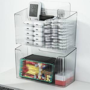 lot 5321 image: MAKIOTEKO 2 Pack Adhesive Cabinet Door Organizer, Storage Bins Lid Organizer Cabinet Wall Mount Pantry Door Caddy Containers for Kitchen Bathroom Countertops