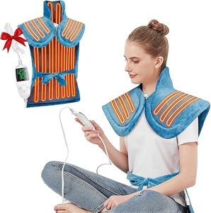 lot 5329 image: Electric Heating Pad for Back, Neck &amp Shoulders 25x37 Large Weighted Heating Pad for Full Body Pain Relief &amp Muscle Relaxation 5 Temps, 4 Timers, Auto Shut-Off Gifts for Women, Men, Mom &amp Dad