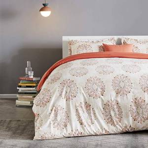 lot 5347 image: SLEEP ZONE Beige Damask Pattern Printed Duvet Cover Full Size with Zipper Closure & 8 Corner Ties, Soft Breathable All Seasons Comforter Cover Set 3 Pieces (Full)