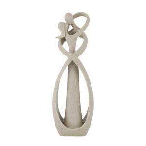 lot 5358 image: Trycooling Kissing Lovers Statue Abstract Sculpture Resin Statues for Home Decor Modern Home Office Desktop Shelf Bookshelf Decor (Sandstone, Small)