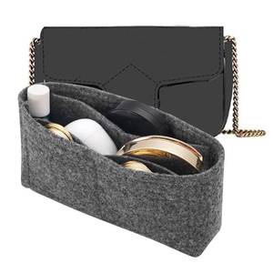 lot 5366 image: LOUKAYCCI Felt Insert Purse Organizer Fit GG Marmont Matelasse Shoulder Bag, Organizer Handbag Tote Liner Pouch for Women Small Shoulder Bag (Grey, Small)